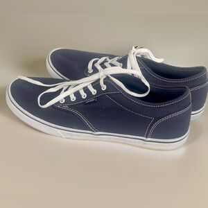Vans Atwood Low Canvas Skate Sneakers Navy Blue / White Women's 9